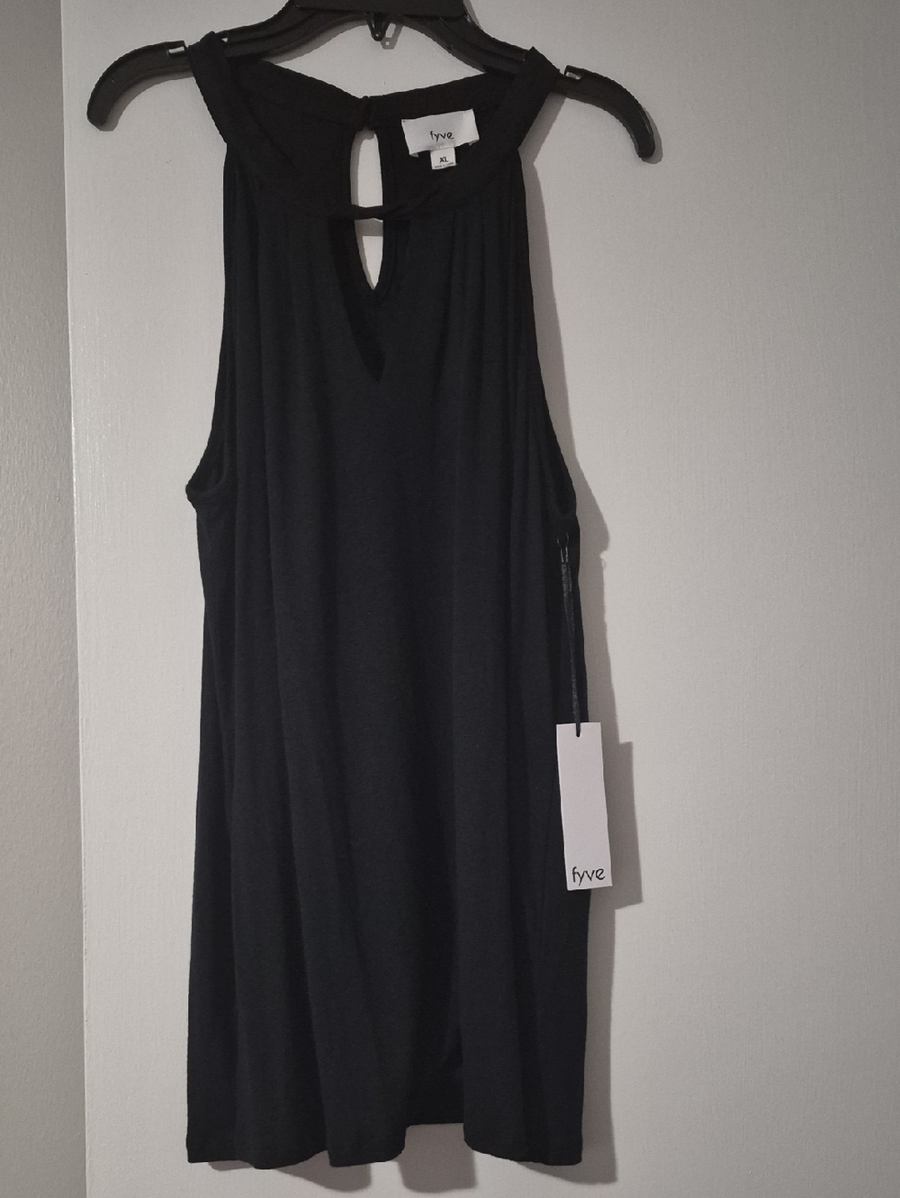 Fyve Black Sleeveless Keyhole Dress